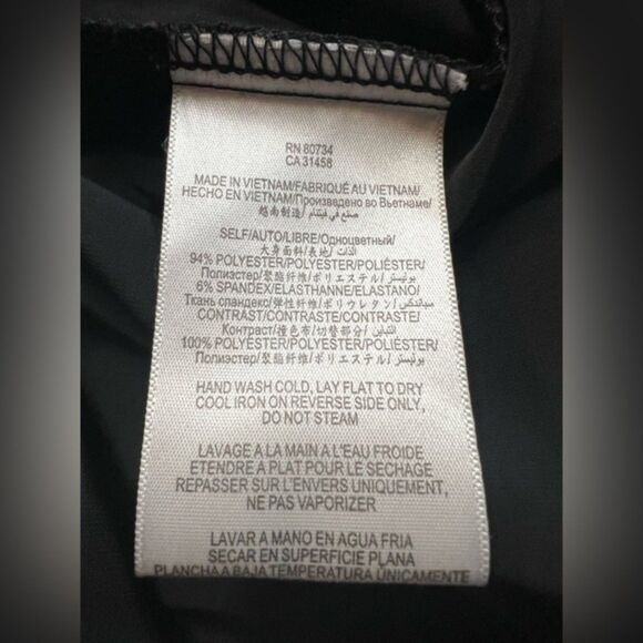 BCBG Generation Black Cowl Back Metallic Sleeve Dress - Size L - Picture 7 of 7